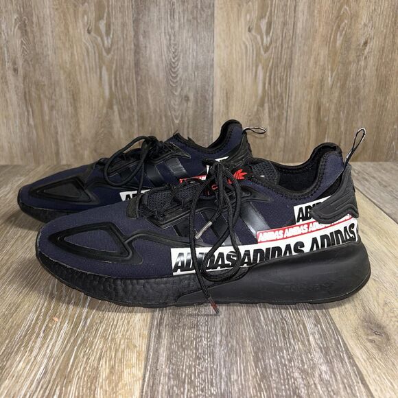 Adidas Men's US Size 12 ZX 2K Boost Black Red Running Sneaker Shoes FX7038 - Picture 5 of 11